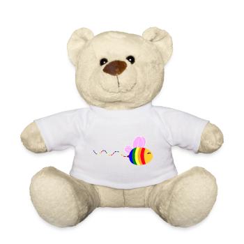 Gay Pride Bee - Teddy Bear - white - Front