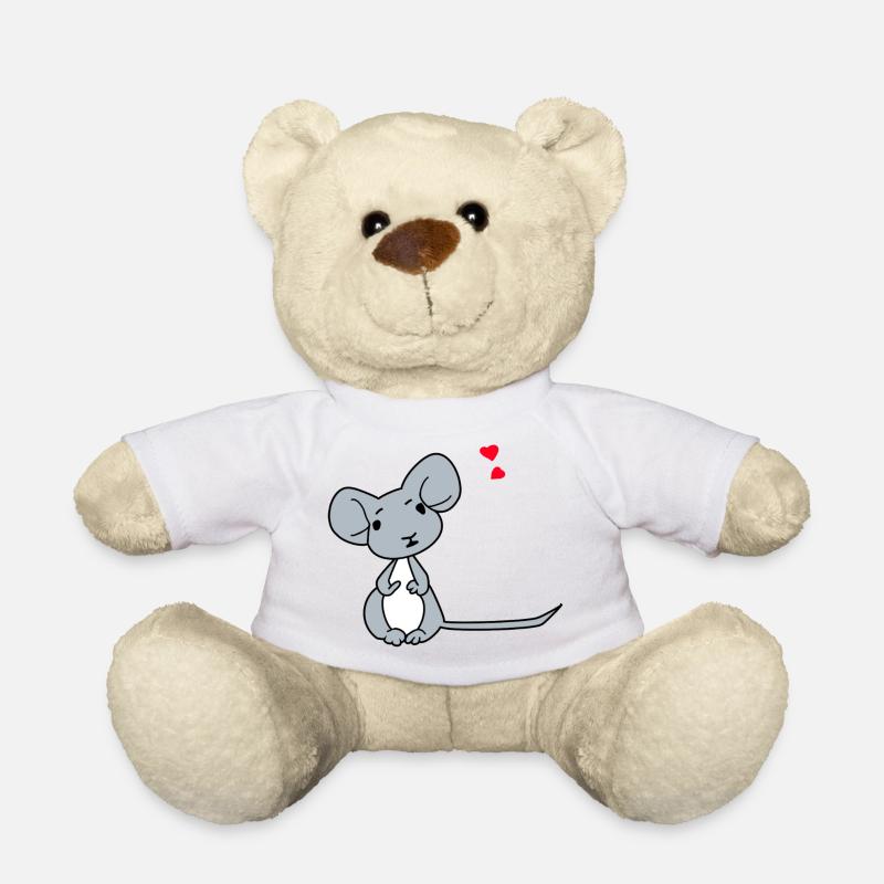 Maus Herz - Teddy - Weiß