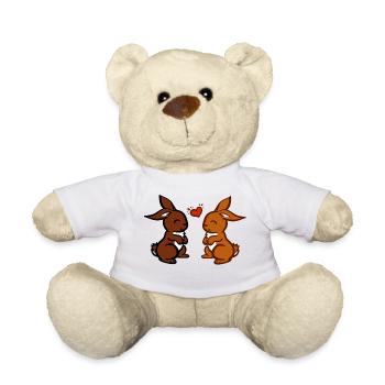 Niedliche Hasen / Cute bunnies - Teddy - Weiß - Vorne