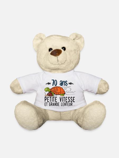 70 ans petite vitesse grande lenteur anniversaire - Nounours - blanc