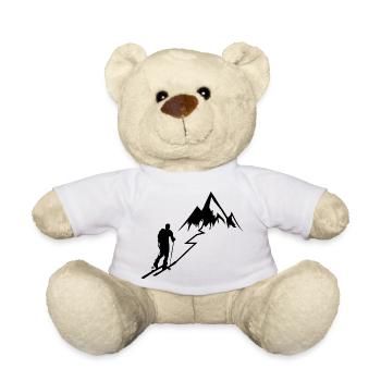 Cadeau de ski de randonnée Idée cadeau de randonnée à ski Montagne - Nounours - blanc - Devant