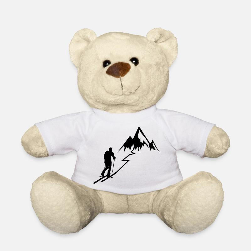 Tourenski Geschenk Ski Touren Geschenkidee Berg - Teddy - Weiß