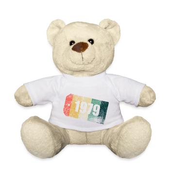 Vintage 1979 Stripe Day Grunge - Teddy Bear - white - Front