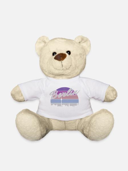 Berlin Bear Berlin Vintage Sun Skyline Retro - Teddy Bear - white
