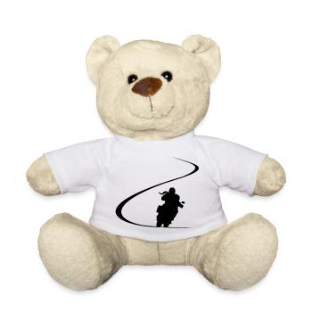 Kurve Tourer Motorradfahrerin Reiseenduro Frau - Teddy - Weiß - Vorne