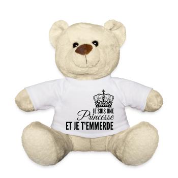 Princesse affirmée et rebelle - Nounours - blanc - Devant