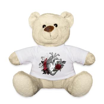 Vintage Retro With Heart Design - Teddy Bear - white - Front