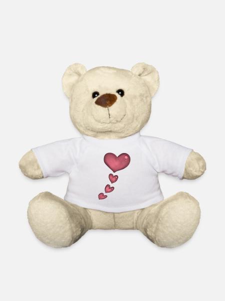 pinkes Herz - Teddy - Weiß