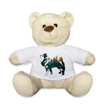 Finnish lapphund with forest - Teddy Bear - white - Front