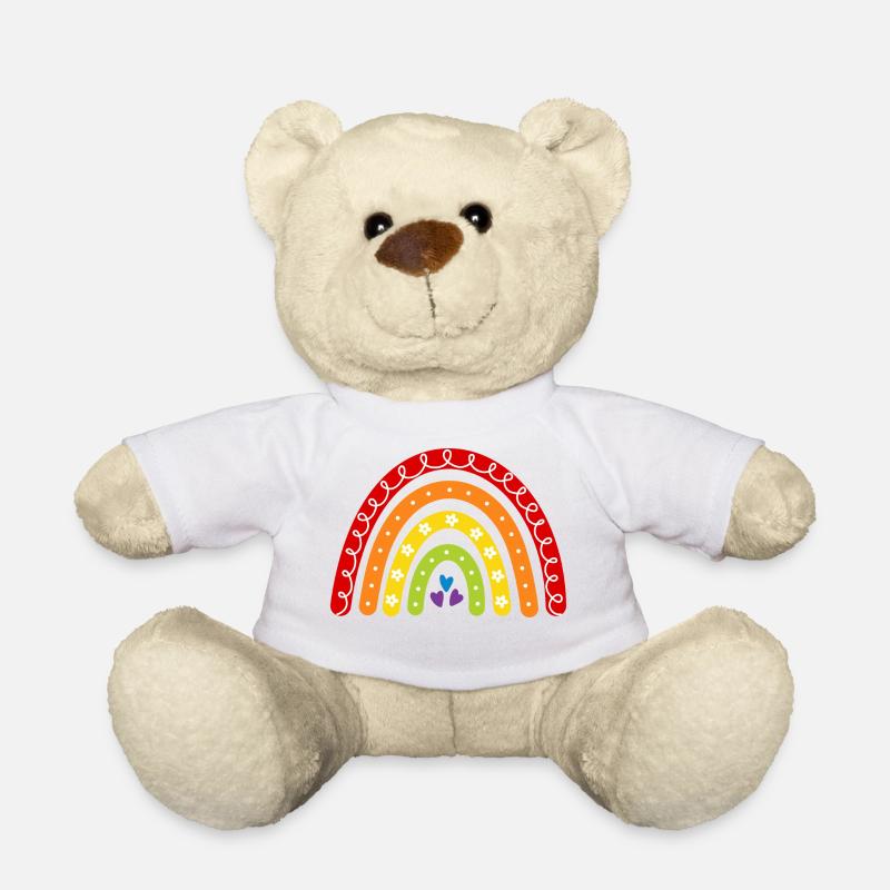 Regenbogen - Teddy - Weiß