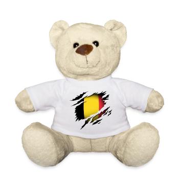 La Belgique dans l’âme - Nounours - blanc - Devant