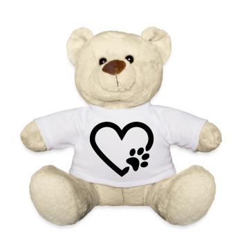 Hundepfote mit Herz - Teddy - Weiß - Vorne