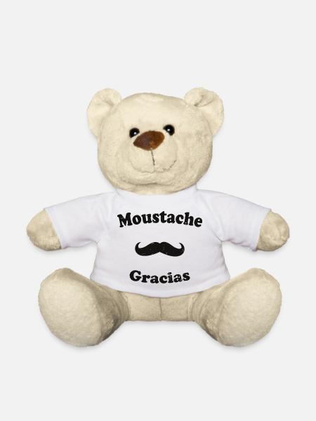 Moustache Gracias Humour Barbu Cadeau Espagnol - Nounours - blanc