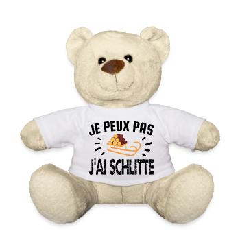 je peux pas j'ai schlitte - Nounours - blanc - Devant