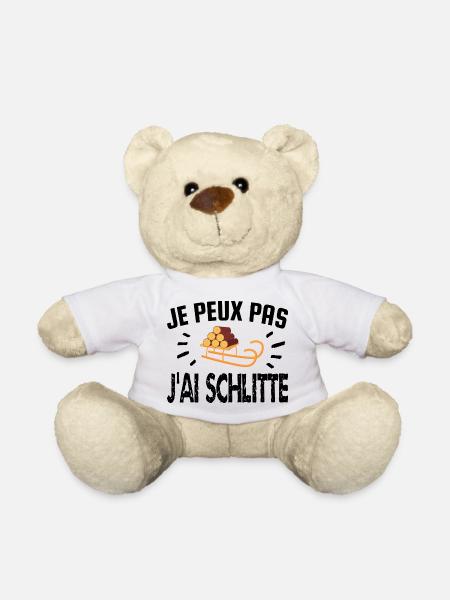 je peux pas j'ai schlitte - Nounours - blanc