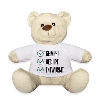 Geimpft Impfe lustig Spruch Geschenk impfen Idee - Teddy - Weiß - Vorne
