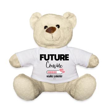 Future cousine veuillez patienter - Nounours - blanc - Devant