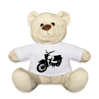 Simson Habicht Schwarz Moped - Teddy - Weiß - Vorne
