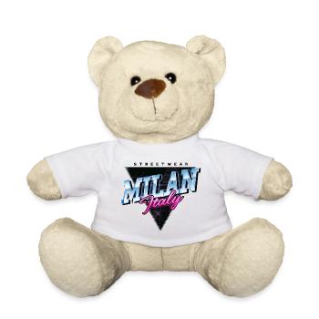 Milan Milan Italie Ville Skyline Vintage Rétro - Nounours - blanc - Devant