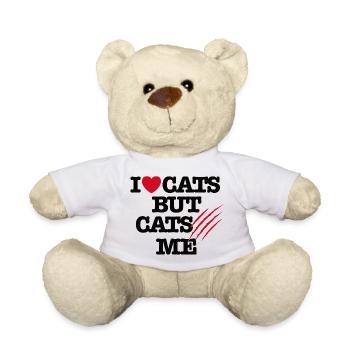 Funny veterinarian cats scratching cat, I love cats - Teddy Bear - white - Front