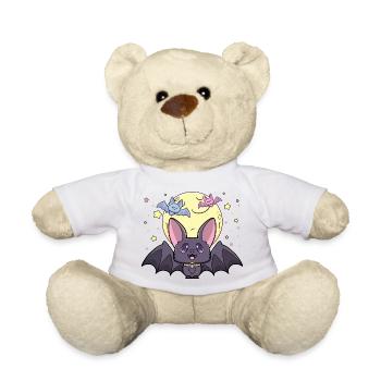 pastel goth effrayant kawaii chauves-souris mignonnes chauves-souris halloween - Nounours - blanc - Devant