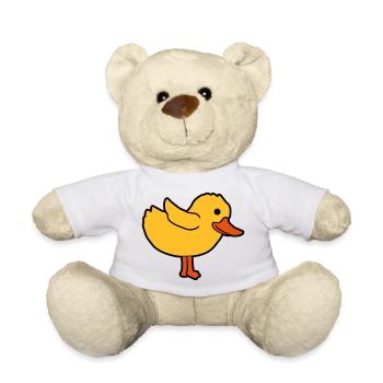 Cartoon duck cute chick - Teddy Bear - white - Front