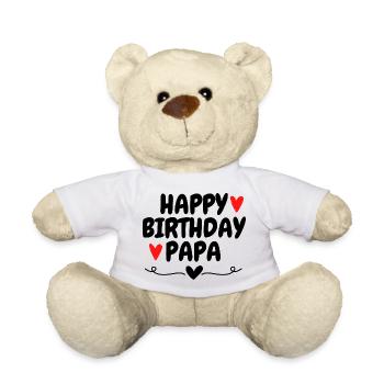 Happy Birthday Papa Geburtstag Lieblingsmensch - Teddy - Weiß - Vorne