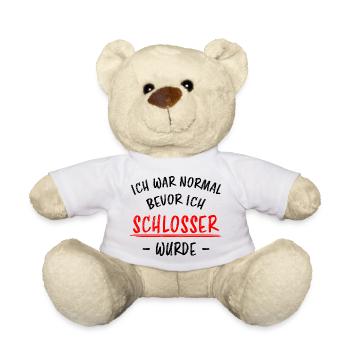 Schlosser Beruf Lustiger Spruch Schloss Geschenk - Teddy - Weiß - Vorne