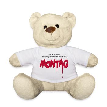 Wortwitz Montag Horrorwitz - Teddy - Weiß - Vorne