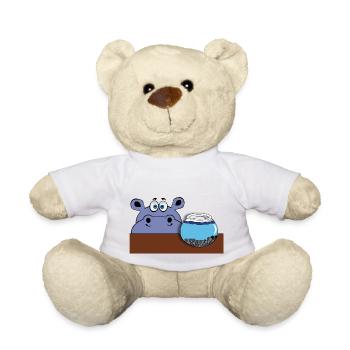 hippo nilpferd fisch aquarium glas goldfisch tier - Teddy - Weiß - Vorne