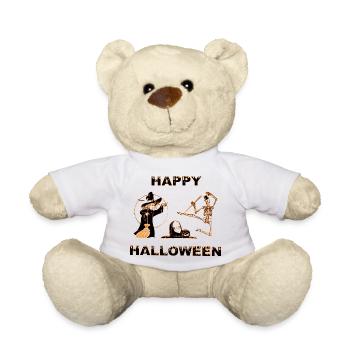 Sorciers d’Halloween effrayants et conception de squelette - Nounours - blanc - Devant