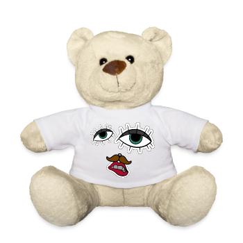 abstract face funny and creative - Teddy Bear - white - Front