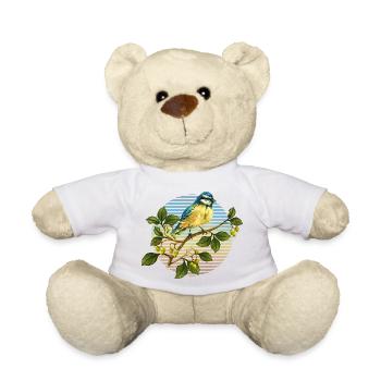 Colorful bird - Teddy Bear - white - Front