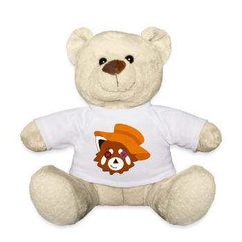 Red panda disguised as a scarecrow for Halloween - Teddy Bear - white - Front
