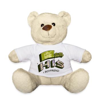 asexual activism brightly coloured heart bear love - Teddy - Weiß - Vorne