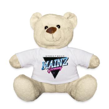 Mayence Allemagne City Skyline Vintage Rétro - Nounours - blanc - Devant