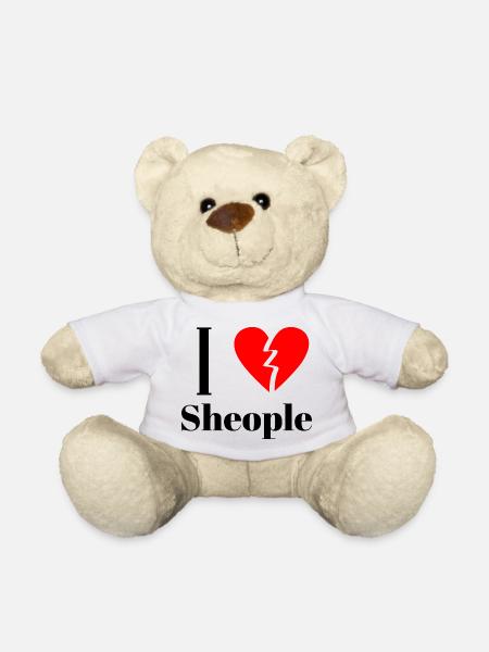 Ironic Sheople design statement - Teddy Bear - white