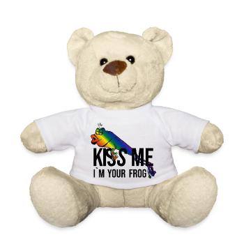 Grenouille - Princesse - Kiss -Kiss me - Nounours - blanc - Devant