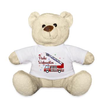 Feuerwehrauto Weihnachten - Teddy - Weiß - Vorne