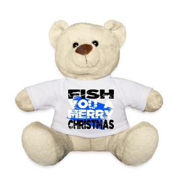 funny sayings adorable fish geek gift - Teddy Bear - white - Front