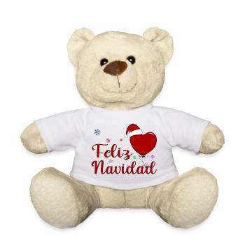 Feliz Navidad Weihnachtsfeier Spanien - Teddy - Weiß - Vorne