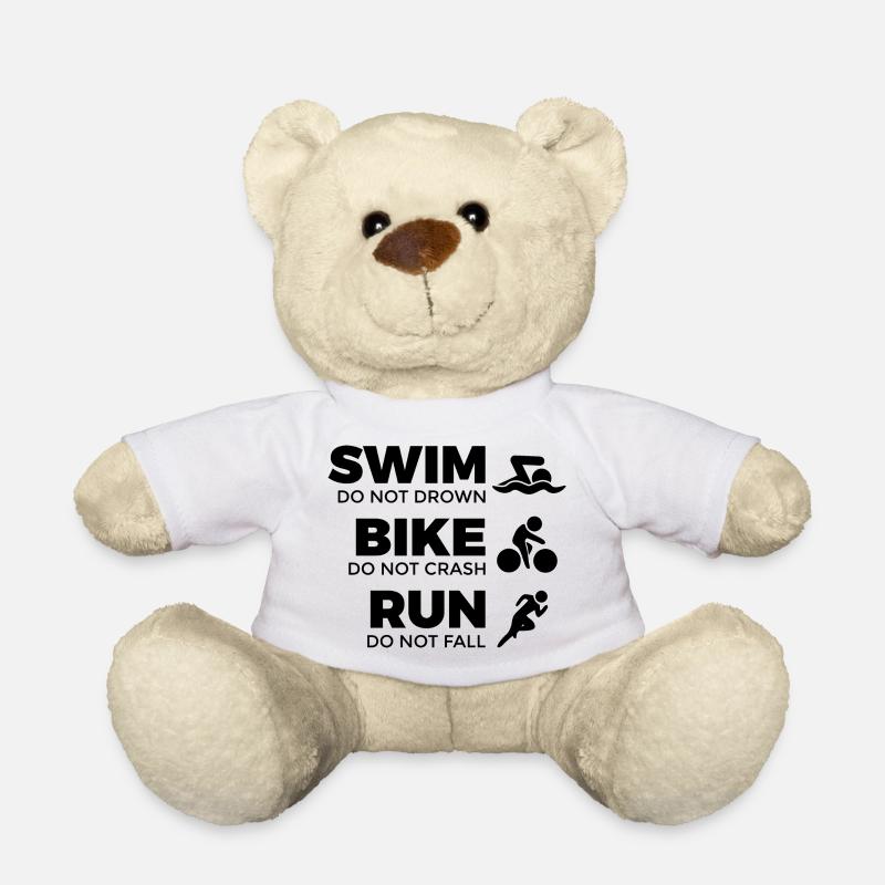 Quote Triathlete - Teddy Bear - white