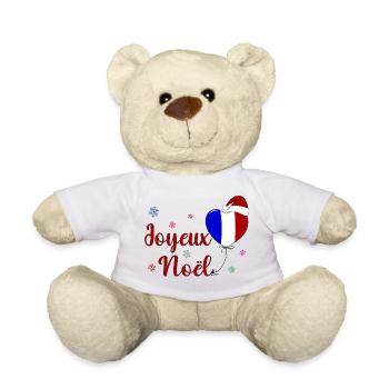 Joyeux Noel Weihnachten Frankreich Flagge - Teddy - Weiß - Vorne