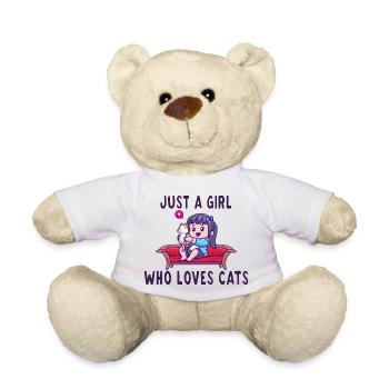 Just a girl who loves mon amour de chat - Nounours - blanc - Devant