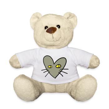 Heart with whiskers - Teddy Bear - white - Front