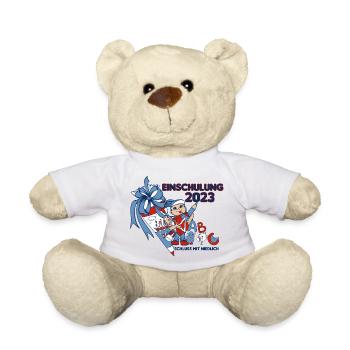 Einschulung 2023 Schulanfänger Schulanfang - Teddy - Weiß - Vorne