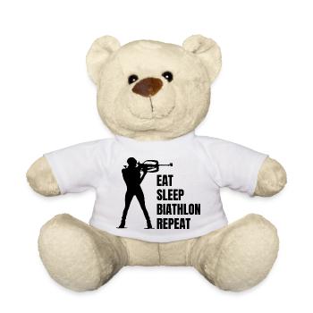 Biathlon Skieur Cadeau Biathlète Sports d’hiver - Nounours - blanc - Devant