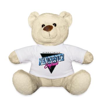 Manchester England UK Stadt Skyline Vintage Retro - Teddy - Weiß - Vorne