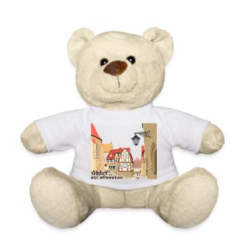 Altdorf near Nuremberg, old town, Bavaria, drawing - Teddy Bear - white - Front