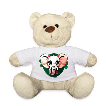 Petit éléphant Dessin animé Aventure mignonne 13 - Nounours - blanc - Devant